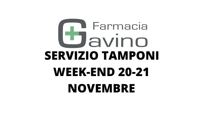 Servizio tamponi 20 21 novembre farmacia gavino