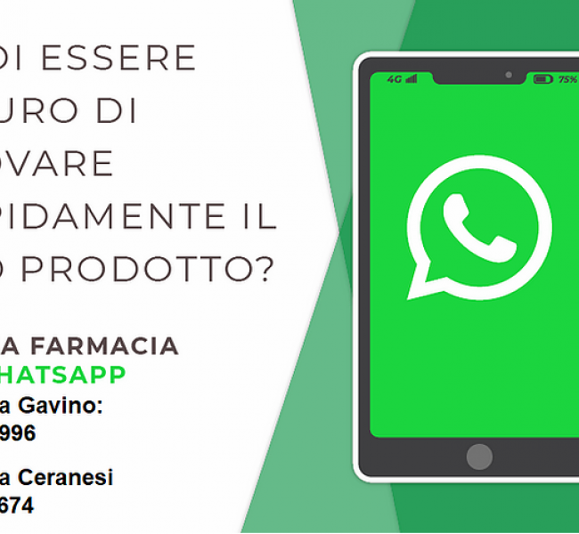 Invia la tua ricetta e prenota i tuoi prodotti su WhatsApp Farmacia Gavino